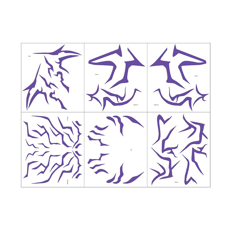 Аниме Косплей Фиолетовая Наклейка Тату Наряды Временная Татуировка Демоны Мультяшные Охотники Причудливые Аксессуары для Костюма Реквизит на Хэллоуин