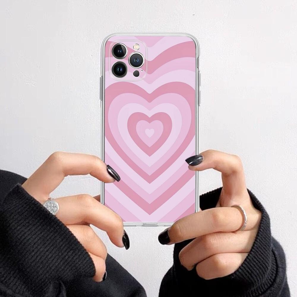 Чехол для телефона 'Сердечный Круг' для iPhone 16 15 8 7 6 6S Plus X SE XR XS 14 11 12 13 Mini Pro Max