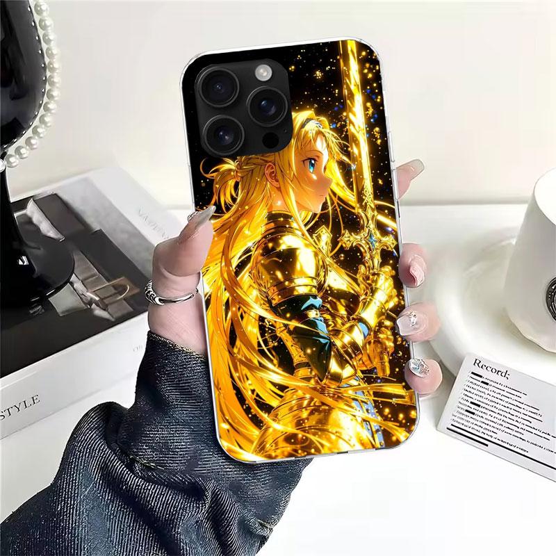 Чехол для телефона Sword Art Online Юки Асуна Мягкий для IPhone 11 17 Air 16E 16 Pro Max 15 + 14 Plus 13 Mini 12 Apple 7 SE 8 Fundas Coq