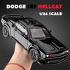 1:24 Dodge Challenger SRT Hellcat Alloy Muscle Car Model Die-cast Metal Sports Car Ornaments Vehicle Model Sound and Light Children's Toy Boy Gift