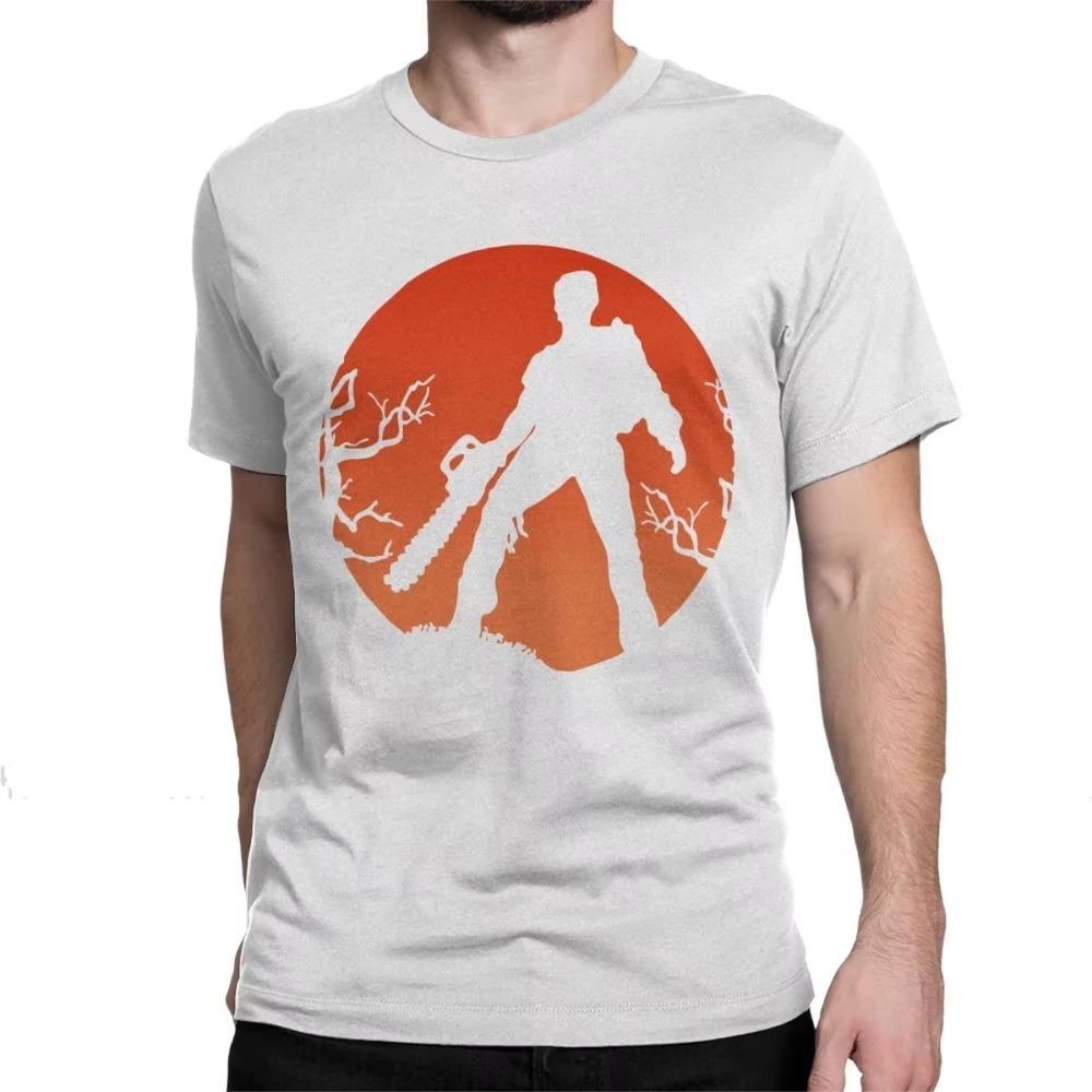 Футболка с коротким рукавом из фильма ужасов Брюс Кэмпбелл, уличная одежда, забавная футболка Эш против зловещих мертвецов для мужчин, футболка