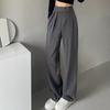 Fashion Spring Autumn High Waist Loose Ice Silk Thin Pants Elastic Waist Pleated Casual Women Trousers