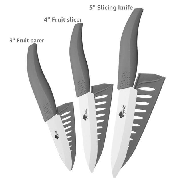 Ceramic Knives Kitchen Knives 3 4 5 6 Inch Chef Knife Cook Set+peeler White Zirconia Blade