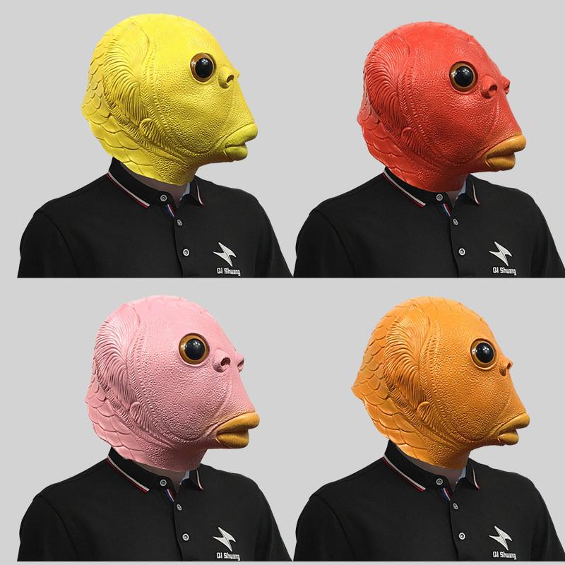 Причудливая красочная маска головы рыбы для веселых вечеринок и праздничных торжеств