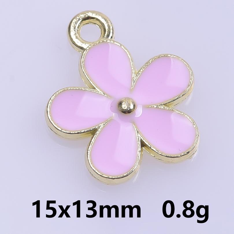 Pink Love Girl Accessories Enamel Bulk Charms For Jewelry Making Supplies Moon/Flower/Butterfly Pendants Charm DIY Earring Craft