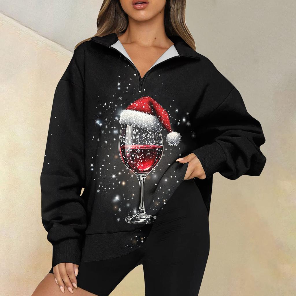 Женская повседневная мода с длинным рукавом и принтом, свободный свитшот на молнии