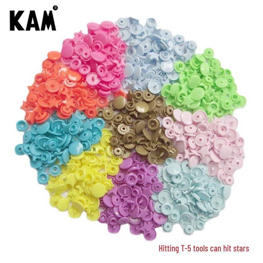 Hualian KAM T5 Four-Hole Resin Snap Buttons, 1.2CM, 150 Sets