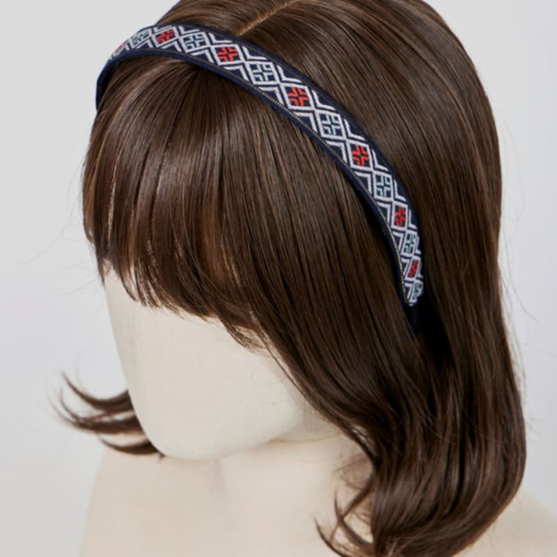 МАЙЯ Повязка на голову с ромбовидным узором (Выберите 2) - синий