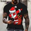 Футболка с изображением Санта-Клауса 3D, мужская модная летняя повседневная рубашка с короткими рукавами на рождественскую тематику