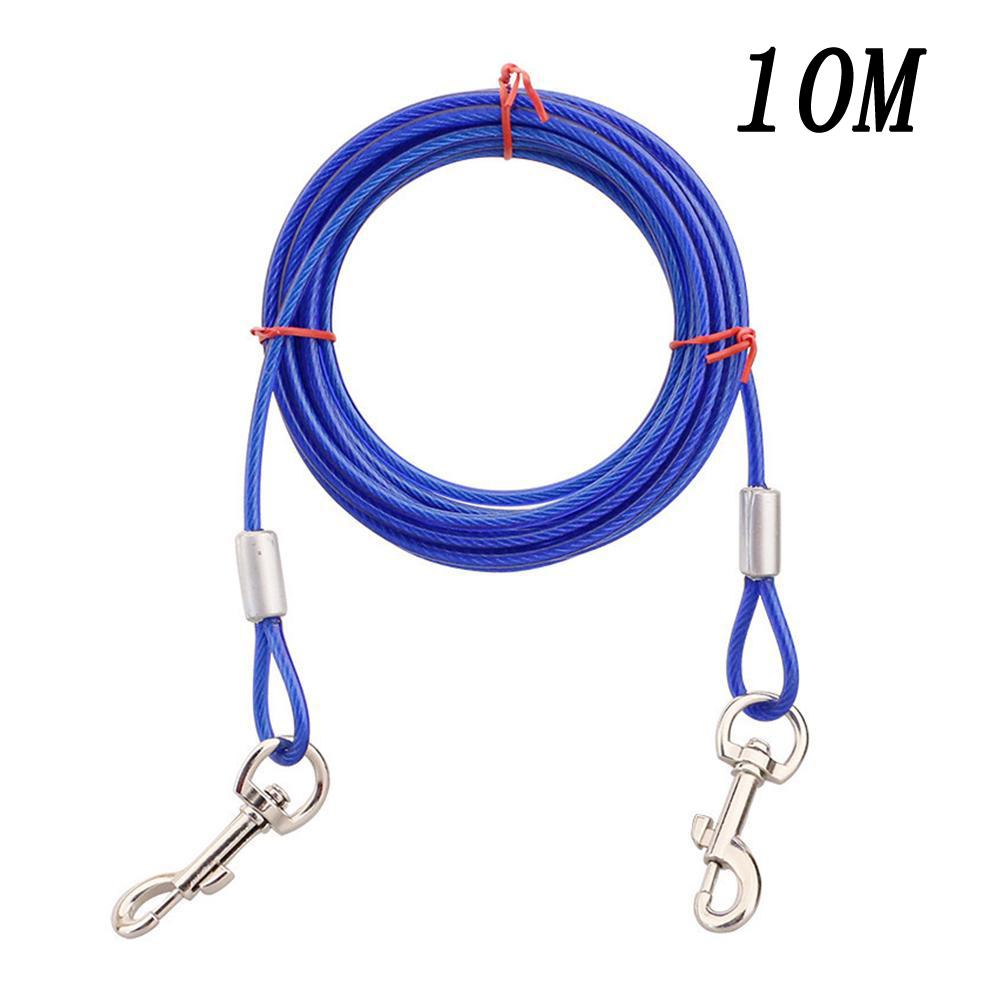 3m/10m Heavy Duty Tie Out Cable Leash with Metal Durable Steel Glue Coating Wire Traction Rope for Dogs Outdoor Cable Steel