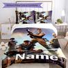 3pcs Custom Name Fortnite Bedding Set Duvet Cover Closure Includes 1 Duvet Cover & 2 Pillowcases for All Seasons Bedroom Decor