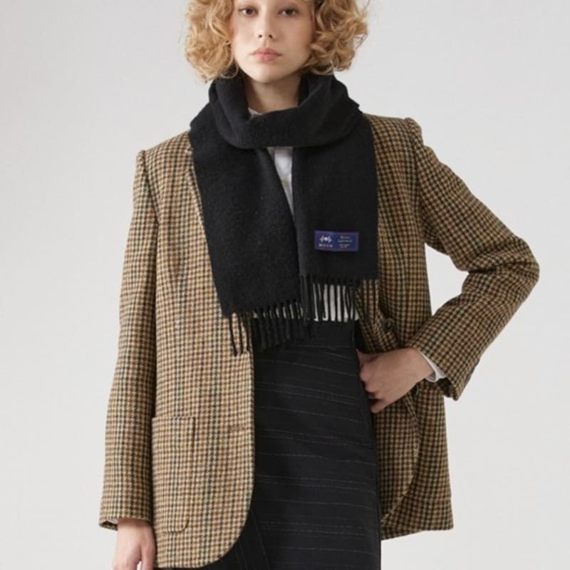 ABRAHAM MOON Шарф из мериносовой шерсти 25 см - Черный