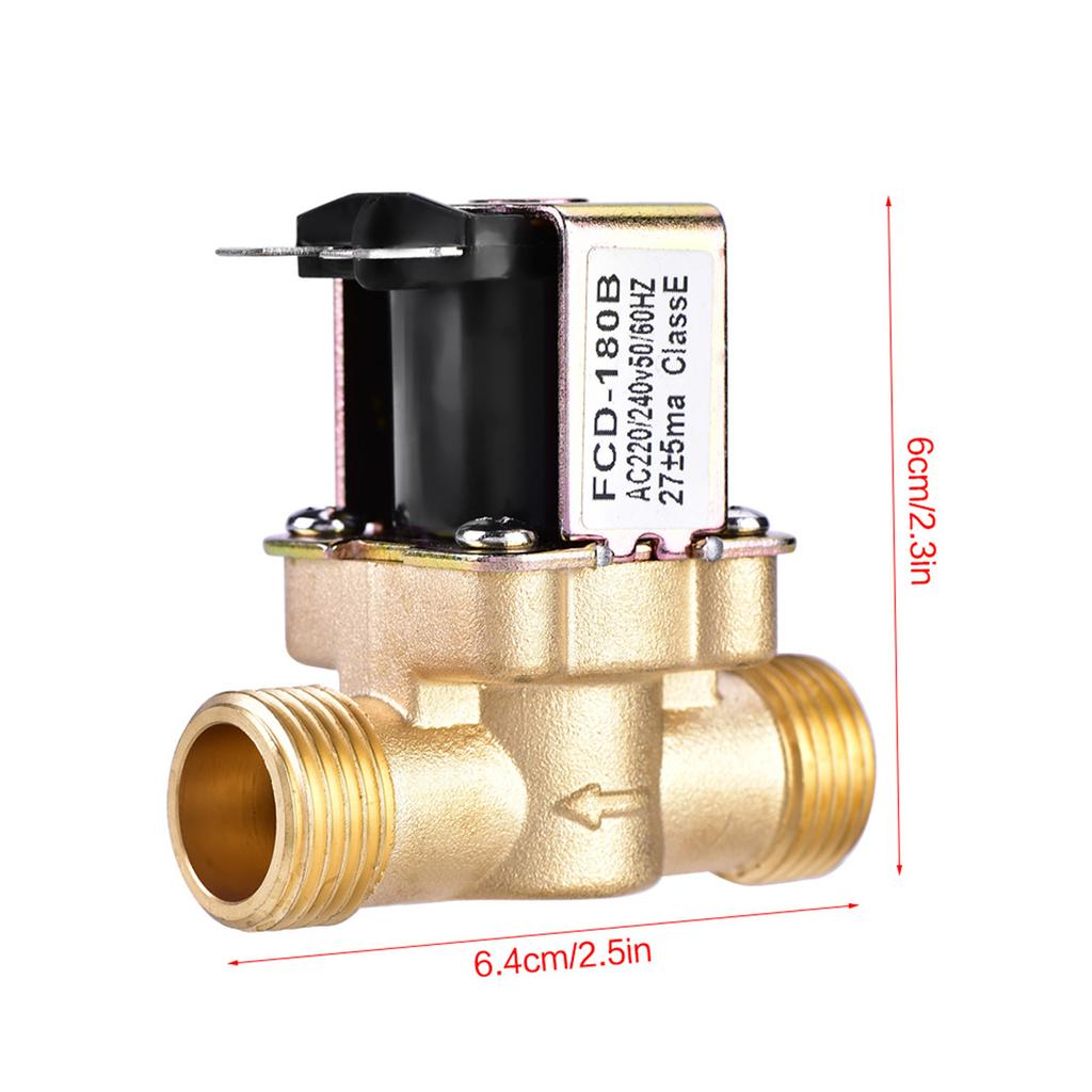 1 2 AC 220V Normally Closed Brass Electric Solenoid Magnetic Valve For Water Control