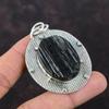 Black Tourmaline Rough Pendant High Quality Gemstone Jewelry 925 Sterling Silver Pendant Handmade Pendant Gift For Mom Latest Design Jewelry