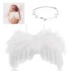 Крылья ангела на половину дня рождения новорожденный милый костюм ангела на ночь художественная повязка для волос набор ангелов реквизит для фотосъемки новорожденных сценическое фото [VEAGIA]