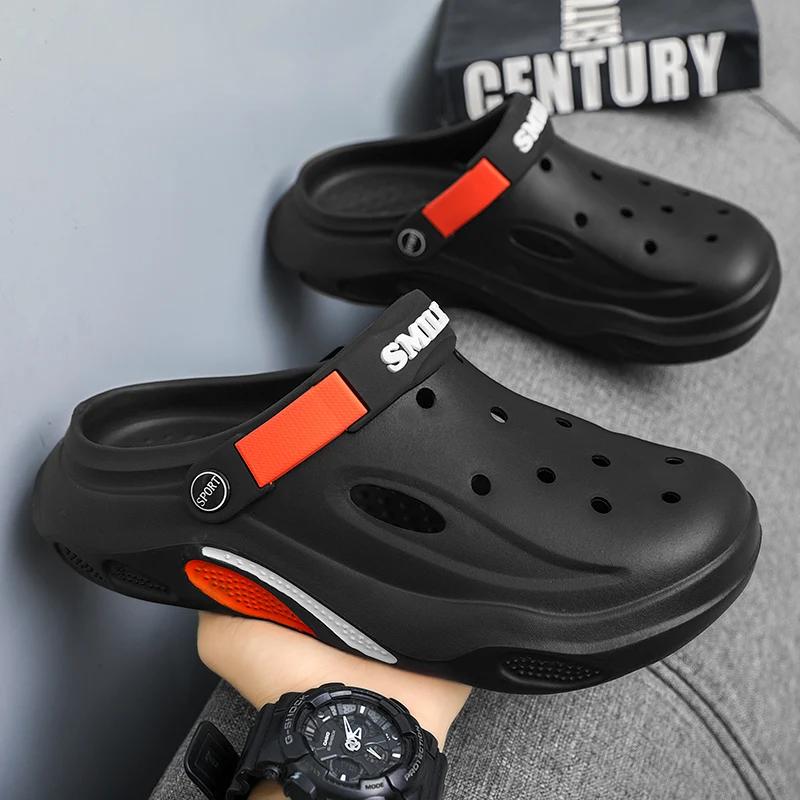 2025 летние мужские тапочки легкие EVA мужские повседневные туфли Hole Shoes Outdoor Garden Clogs мужские пляжные плоские шлепанцы