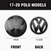 EFG1 1set Car Front Grill Badges Rear Trunk Emblem Lid Covers Logo Sticker Black Center Cover For VW POLO 2017-2020 Auto Accessories