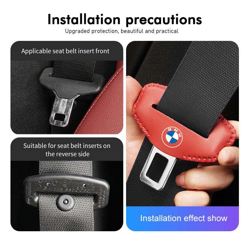 CLRJ1 Leather Car Seat Belt Buckle Protector Anti-Scratch Fastener Clip For BMW M 1 3 4 5 6 7 Series X1 X3 X4 X5 G20 G38 F48 E36 E39