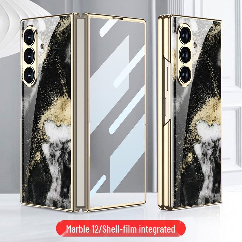 Складывающийся чехол Samsung Z Fold7 Мрамор: Стильная и модная стеклянная крышка для женщин