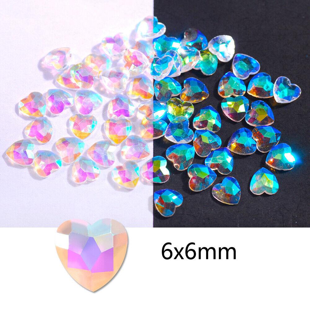 100Pcs Aurora Resin 3D Nail Rhinestones Crystal Gem Stone Nail Art Decoration