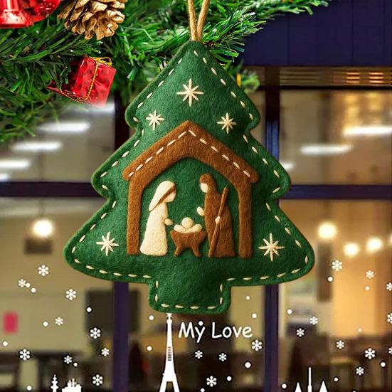 Handmade Felt Christmas Tree Ornament Us 250th Anniversary Felt Ornament Embroidery Xmas Tree Decoration