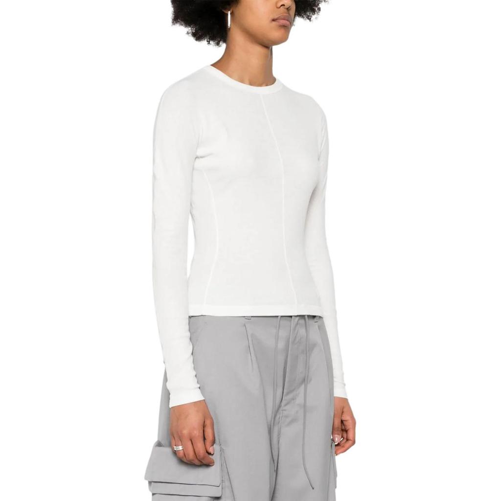 Y-3 Однотонная футболка с круглым вырезом и длинными рукавами, женские топы, белый цвет IV7754