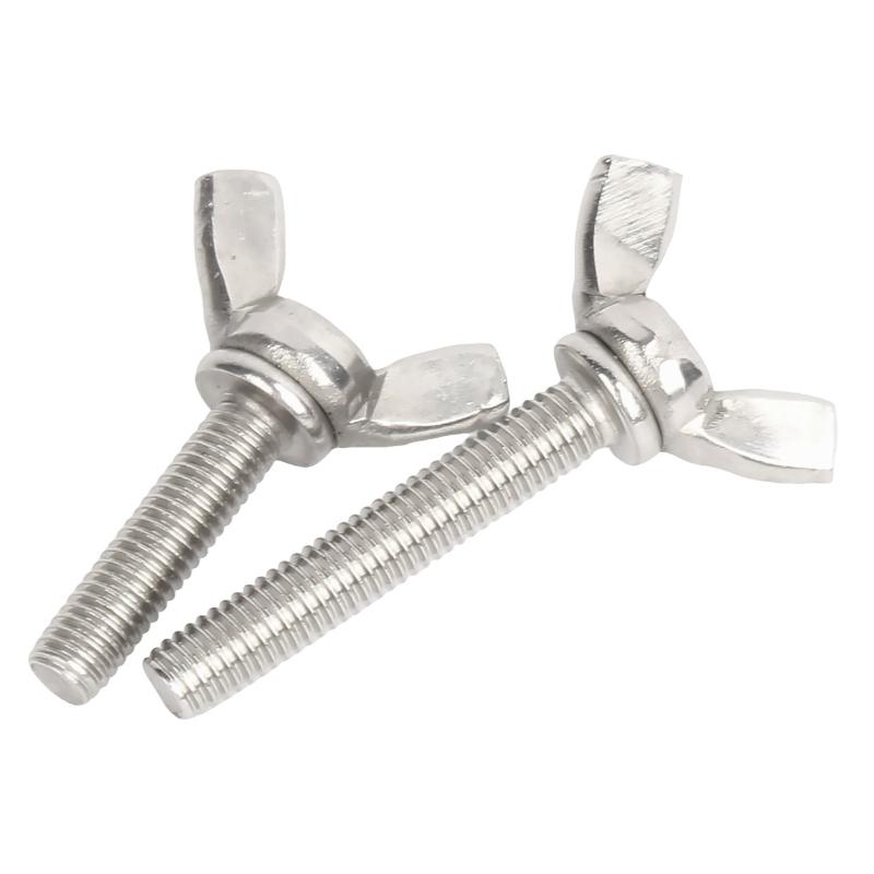 BSW / UNC 10#-24 1/4-20 304 A2 Stainless Steel Hand Tighten Screws Butterfly Bolts Adjustable Wing Thumb Screw