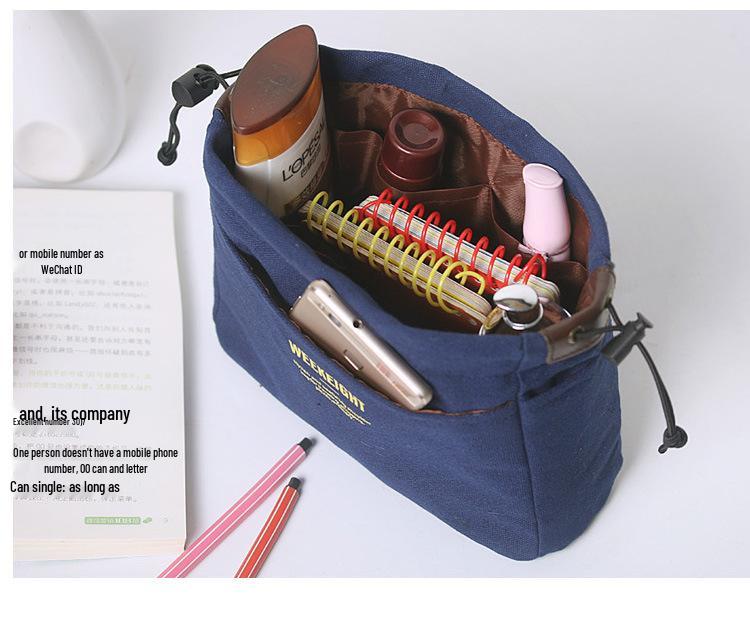 Kiss the Rain: Waterproof Canvas Makeup Bag - Practical & Portable Storage