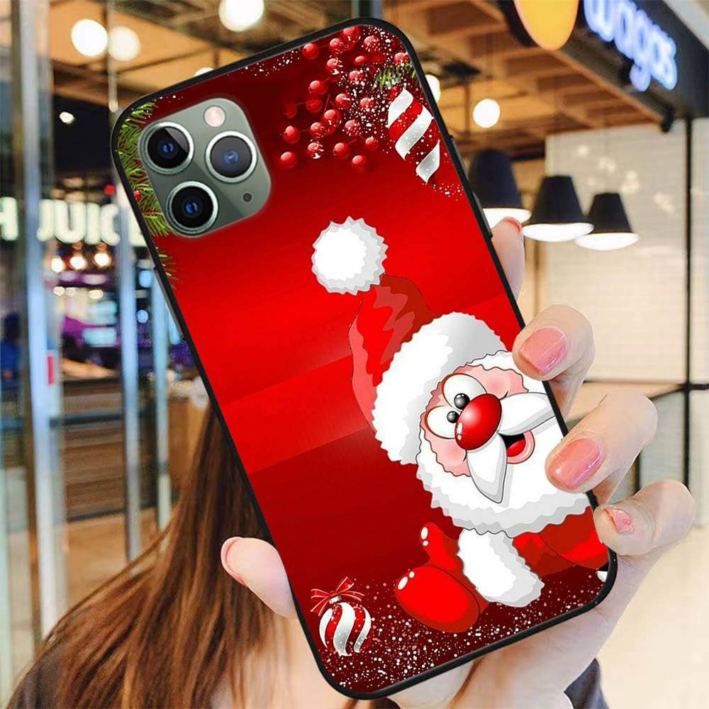 BS-14 С Новым годом Рождеством силиконовый чехол для iPhone 15 14 Xiaomi POCO M6 F6 Redmi Note 13 12 13C 8 9 Samsung S24 S23 S22 S21 FE Pro Plus Ultra