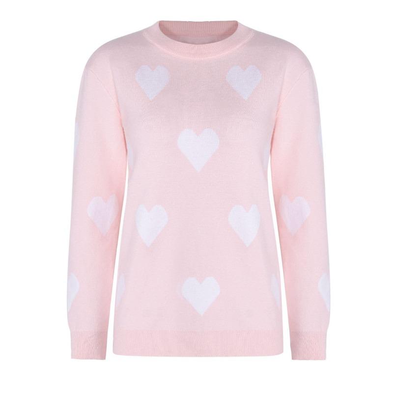 Women's Autumn and Winter Loose Love Crewneck Pullover Knit Sweater
