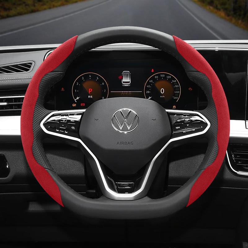 Подходит для Volkswagen Нескользящая Пряжка Сегментированная Замшевая Накладка на Руль Подходит для Polo Golf 5 6 7 Gol Cc Passat B6 B8 Jetta Scirocco T4