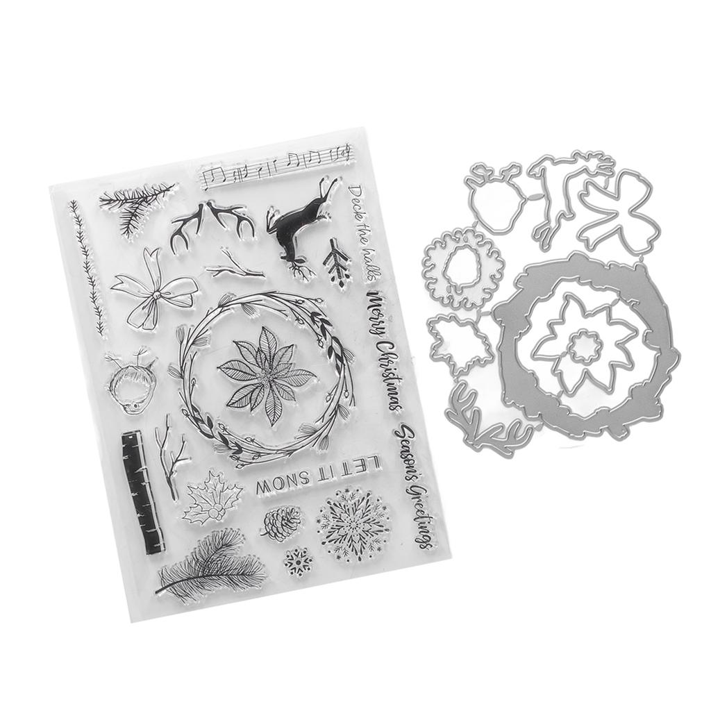 Рождественский олень Снежинка Прозрачные штампы Прозрачные штампы для фотоальбомов Дневников Поздравительных открыток