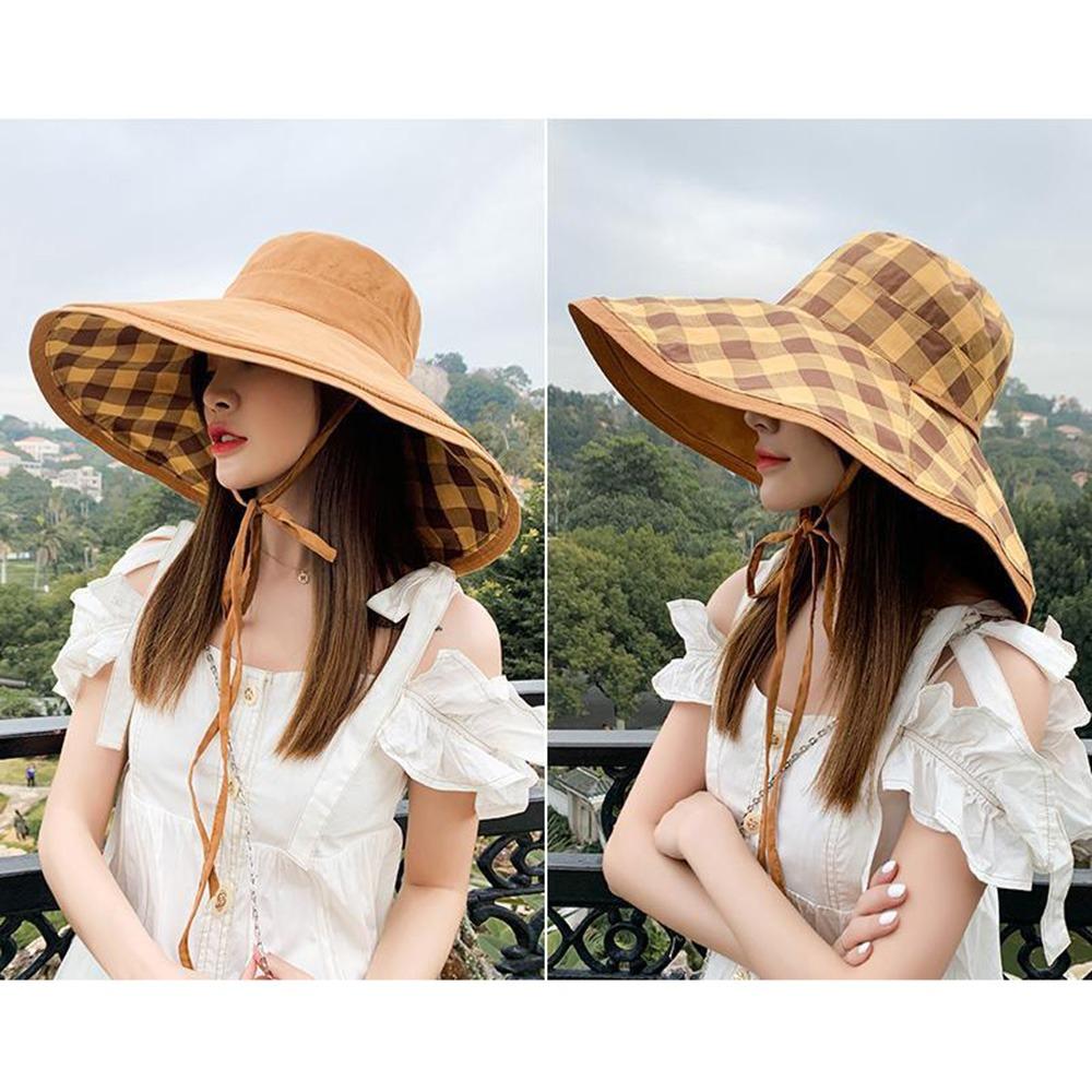 Складная шляпа рыбака Элегантная пляжная шляпа-ведро Модные шляпы для защиты от солнца Для дам Девушка