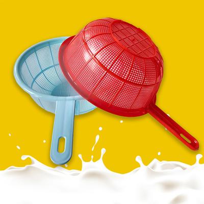 1/2 шт. Бытовая кухонная пластиковая сетка для овощей, красная круглая корзина для хранения риса и фруктов с ручкой