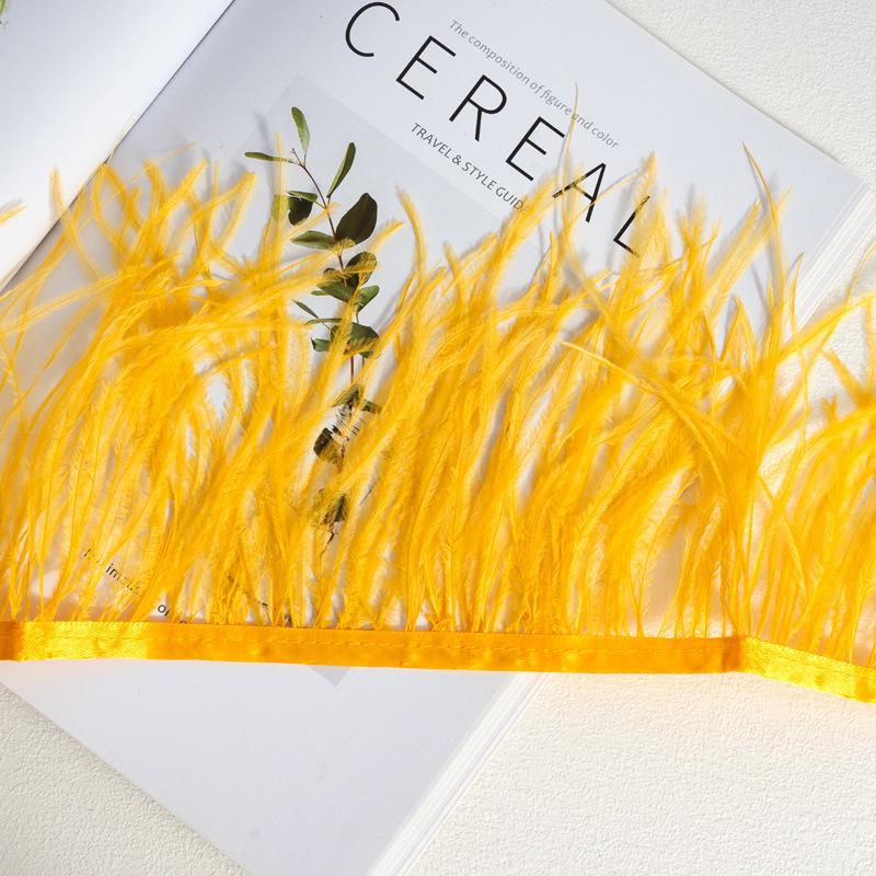 Decorative Feather Cloth Strip 10-15Cm Ostrich Hair Cloth Edge Dress Cuffs Latin Dance Skirt Diy Clothing Accessories