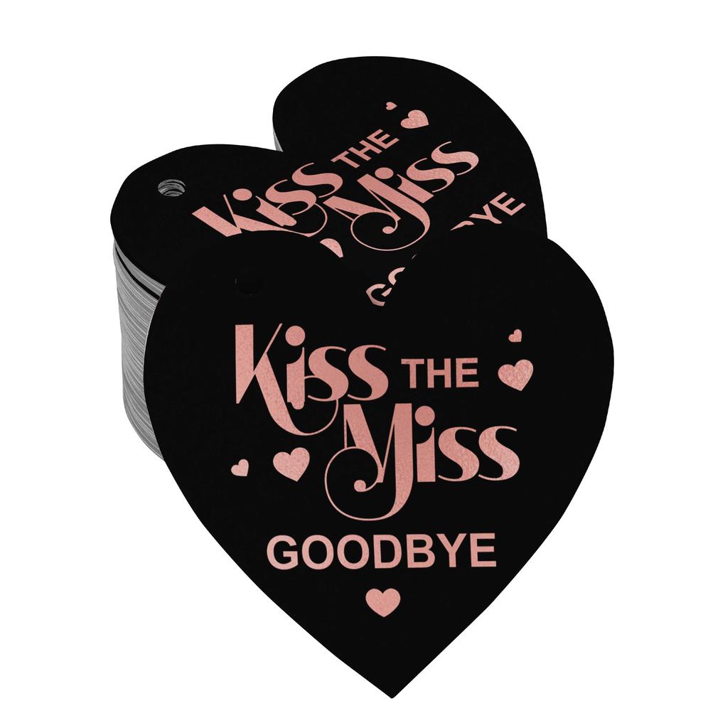 Inkdotpot 100 шт. в упаковке. Бирка из настоящей серебряной фольги с поцелуем «Мисс на прощание» на девичник.