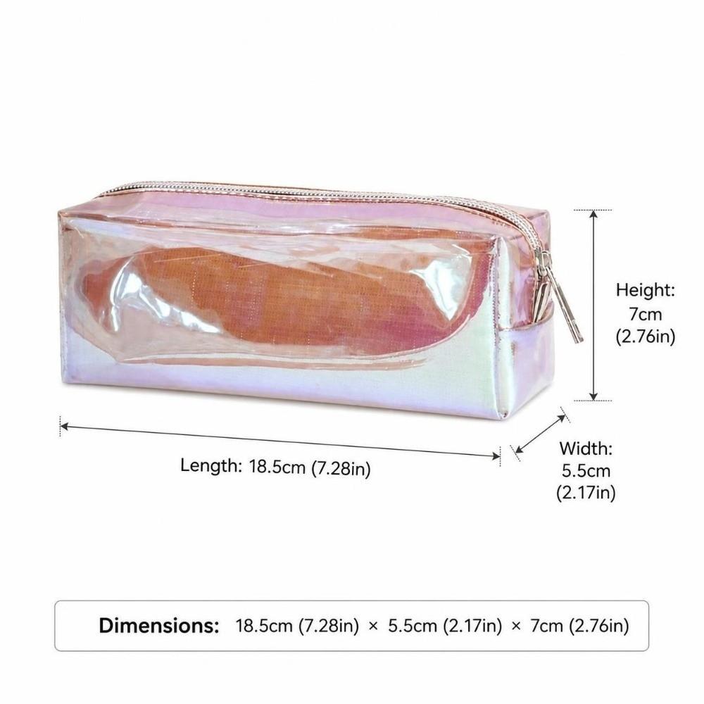 TPU Pencil Case Shiny Transparent Stationery Pouch Durable Pen Bag Gift