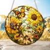 Sunflower Hanging Stained Glass Flower Lover Garden Decoration Wall Decor