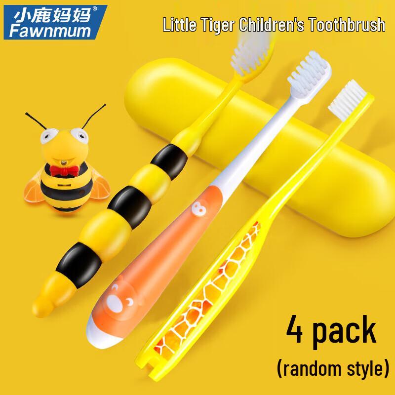 Little Deer Mom Children's Soft Bristle Toothbrush 4-Pack