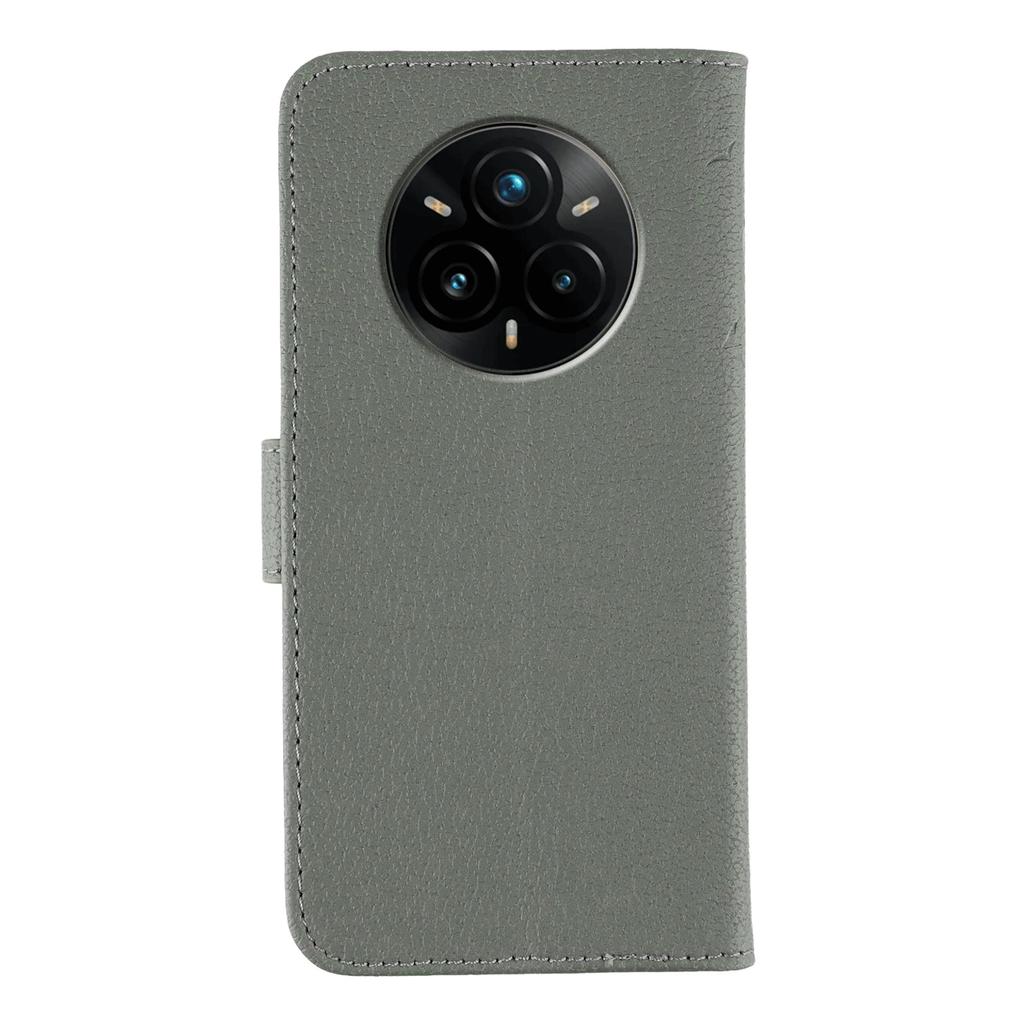 For Realme 14 Pro+ 5G Case Feather Imprint PU Leather Wallet Phone Cover