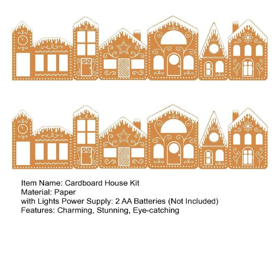 Рождественский пряничный домик, картонный набор, складной пряничный городок, декор для столешницы, фермерский дом, интерьерная центральная композиция