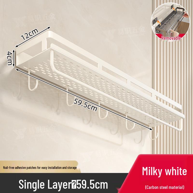 Роскошная настенная полка для ванной комнаты со штангами для хранения без сверления