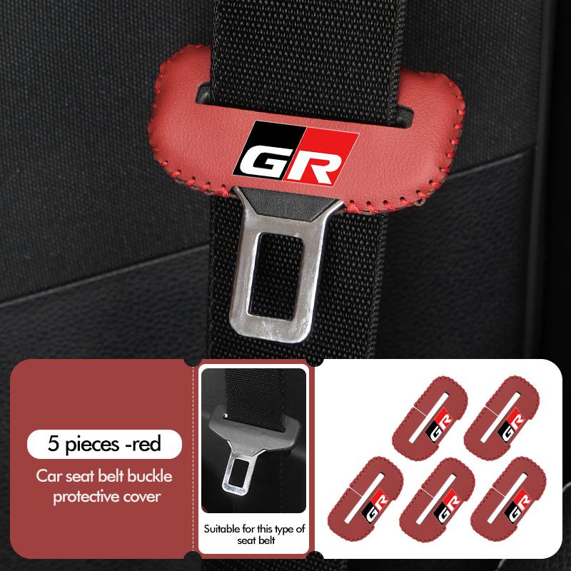 MZD1 For Toyota Car Seat Belt Buckle Plug Leather Car Seat Belt Clip Protective Covers Crown GR Corolla YARIS Auris C-HR Hilux Vios