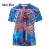 Fashion New Printing Human Organs and Bones Men's T-shirt Casual Short Sleeved Round Neck Harajuku Large Comfortable