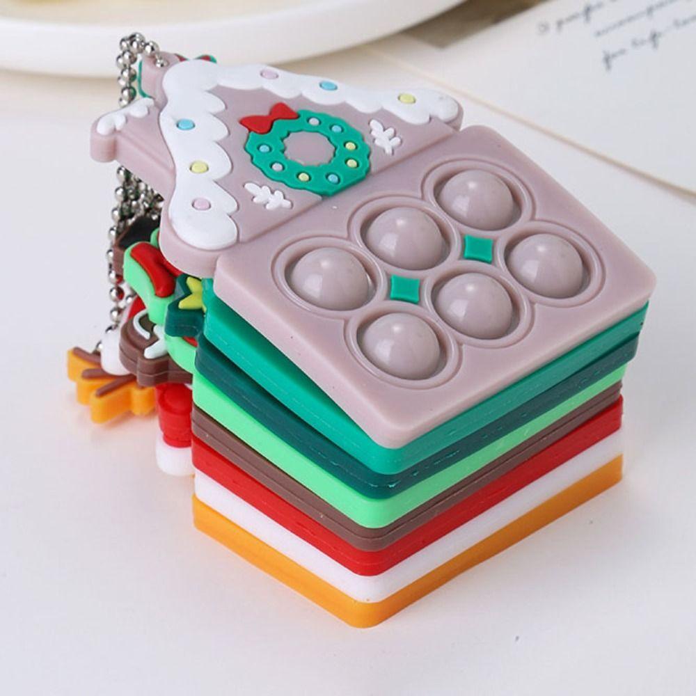Силиконовый брелок для декомпрессии с изображением пальца, пузыря, музыкального мультфильма, Лось, снеговика, женский, для девочек