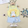 Kids Vest Set Summer Cotton Girls and Boys Vest + Shorts Set