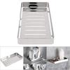 Wall Mount Stainless Steel Soap Holder Drain Rack Shelf for Bathroom Kitchen (Silver)
