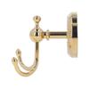Double Prong Robe Hooks Antique Gold Finish Strong Load Bearing Wall Mounted Coat Hook for Bathroom