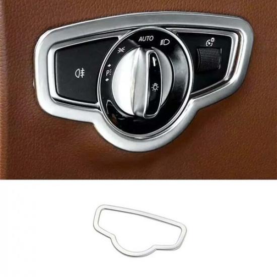 Headlight Switch Control 2016-21 Matte Sliver Button Ring For Benz E-Class W213
