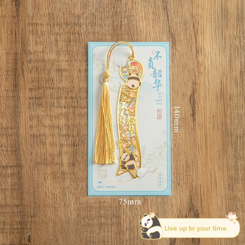 Chinese Style Panda Metal Bookmark Ins Style High-value Hollow Exquisite Cultural and Creative Students Give Gifts To Friends